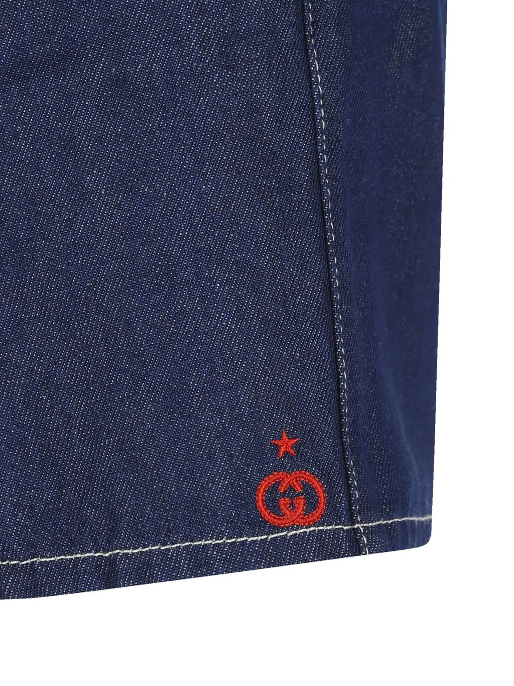 Gucci Kids Logo Embroidered Denim Shorts