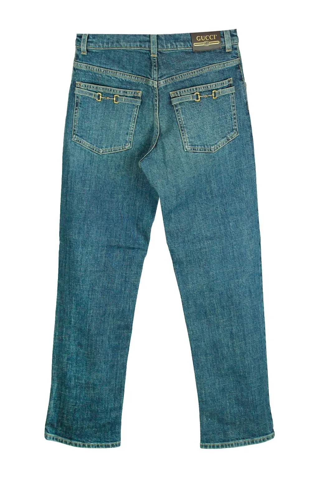 Gucci Kids Horsebit Logo Patch Jeans