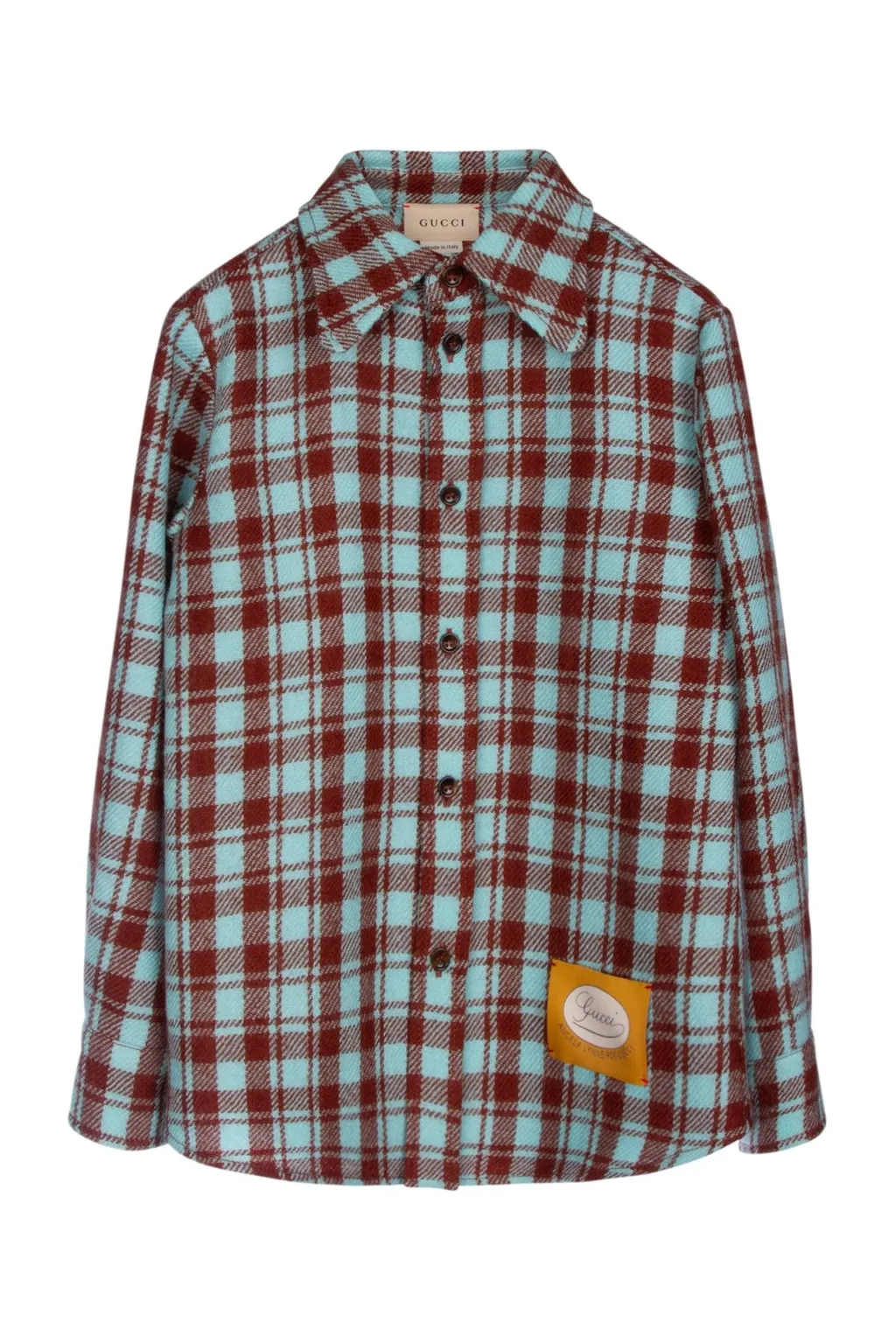 Gucci Kids Plaid Patterned Long-Sleeved Shirt