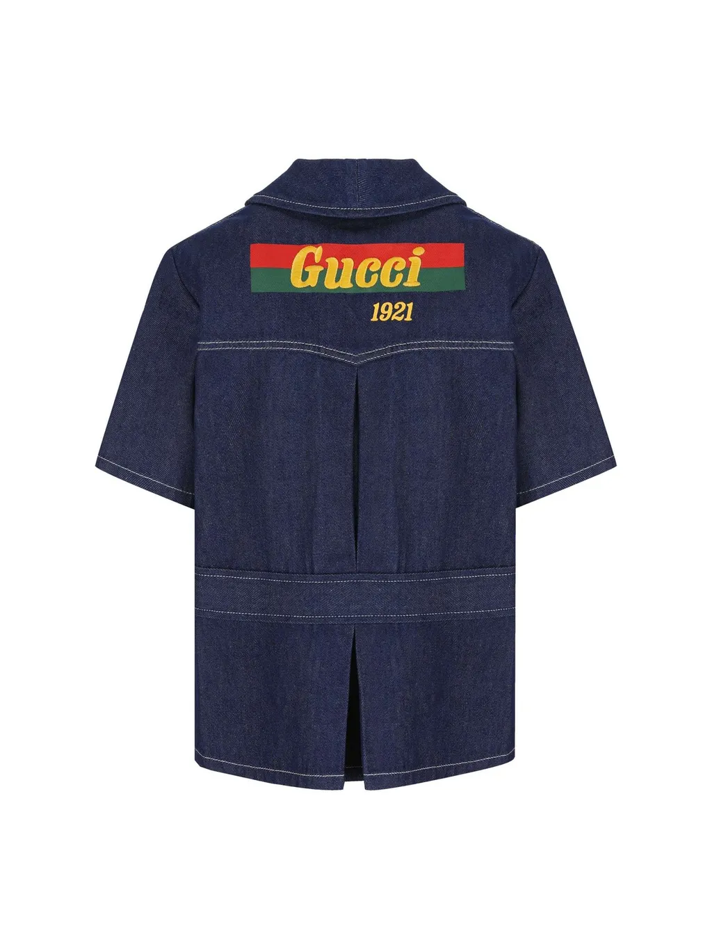 Gucci Kids Logo Printed Denim Shirt