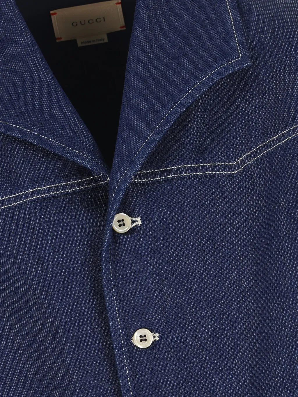 Gucci Kids Logo Printed Denim Shirt