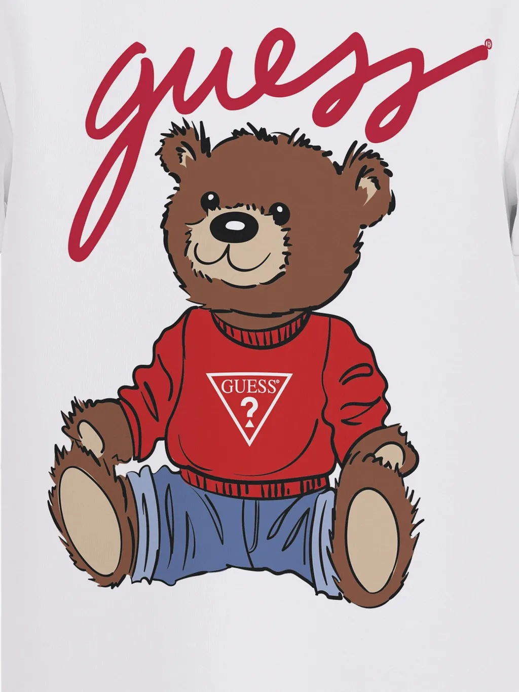 Guess Teddy Bear Printed Crewneck T-Shirt