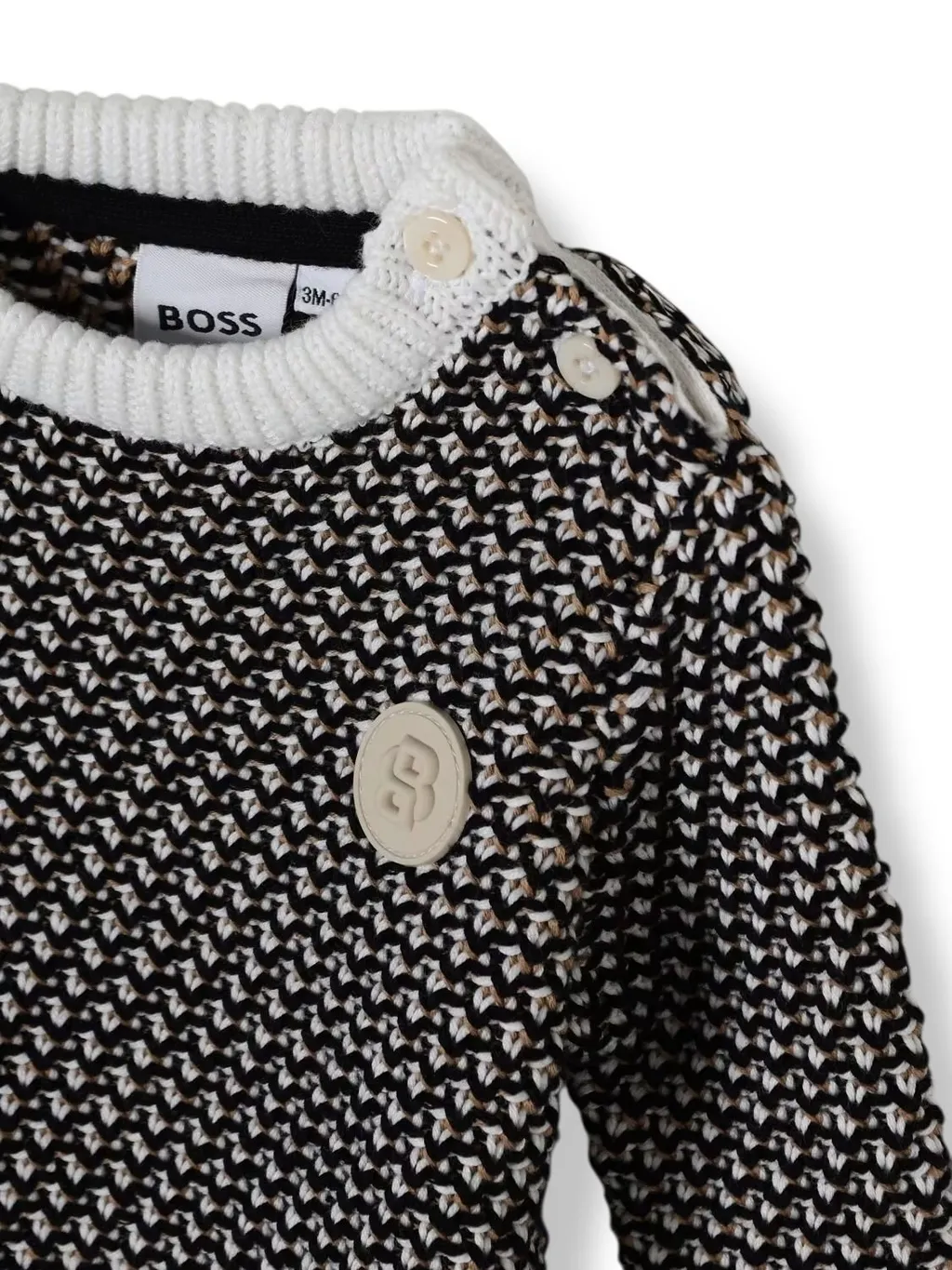 Hugo Boss Kids Textured Knit Crewneck Jumper