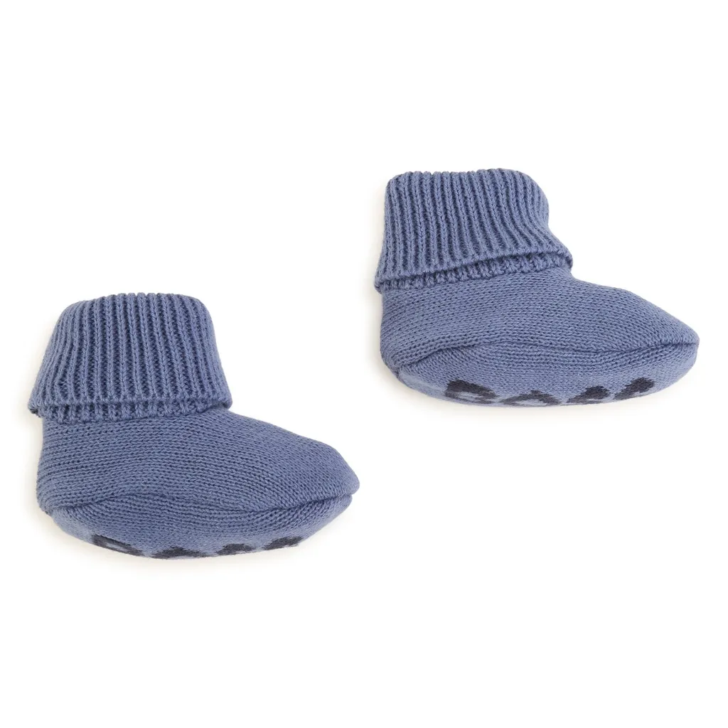 Hugo Boss Kids Monogrammed Hat And Slippers Set