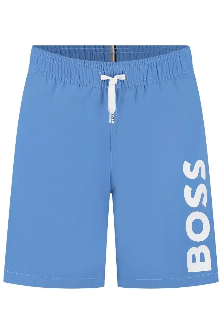 Hugo Boss Kids Logo-Printed Drawstring Swim Shorts