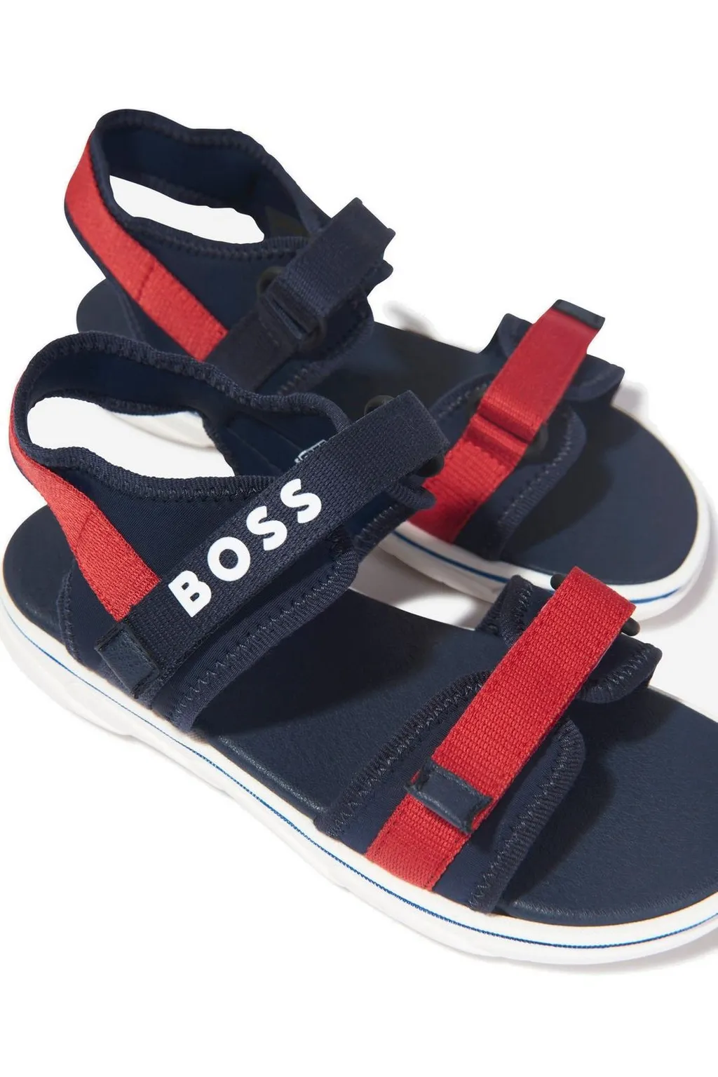 Hugo Boss Kids Logo-Detail Touch-Strap Open-Toe Sandals