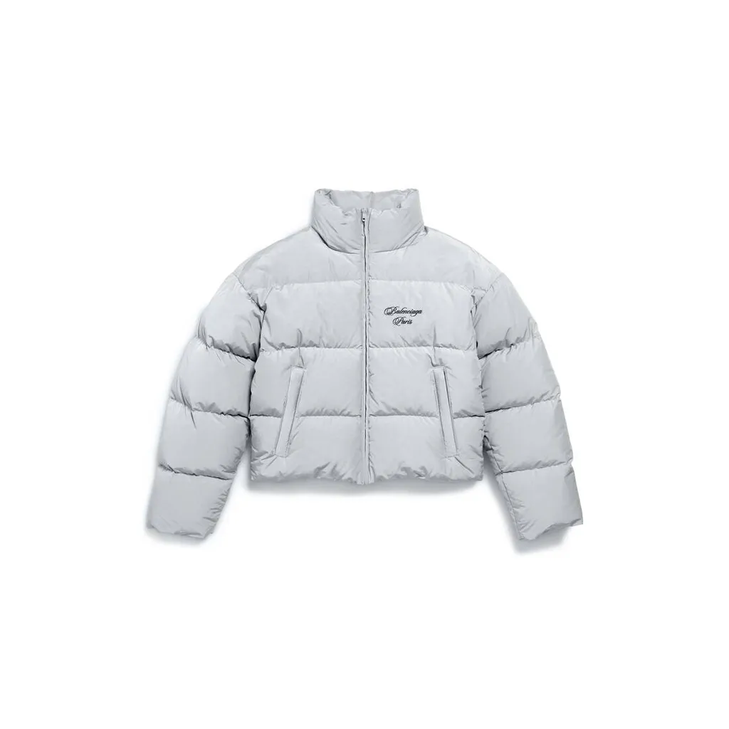 Cursive Cropped Puffer