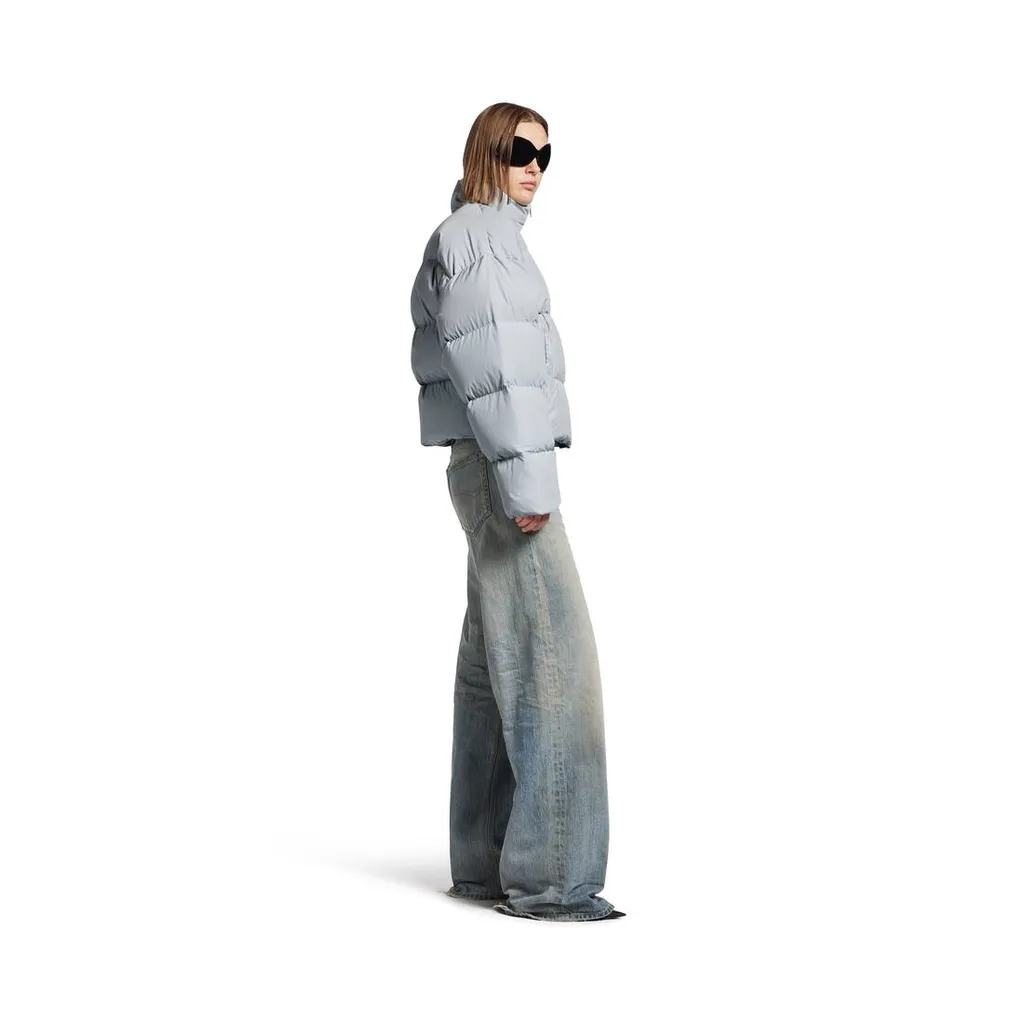 Cursive Cropped Puffer