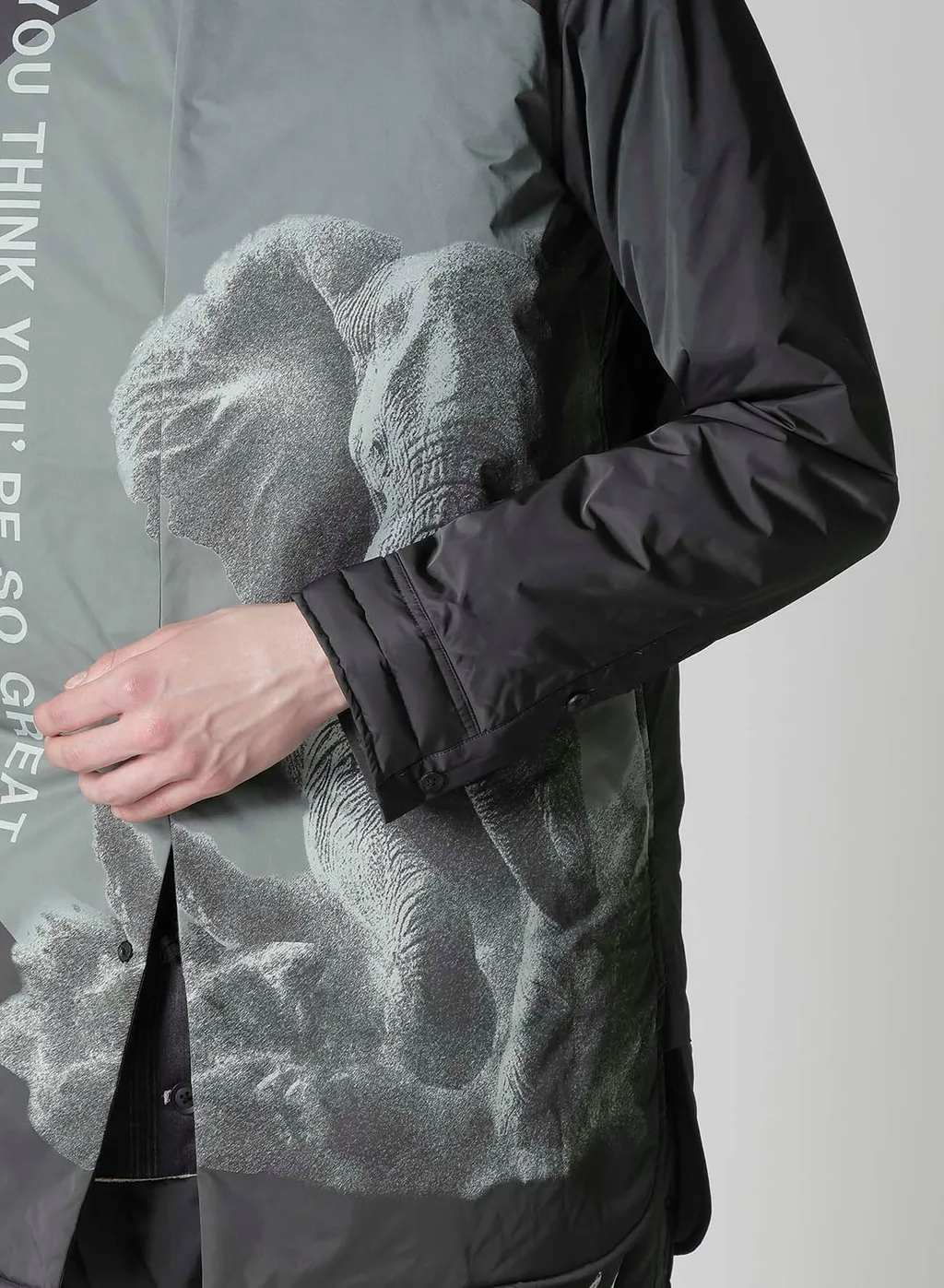 Elephant Message Printed Padded Collar Blouse