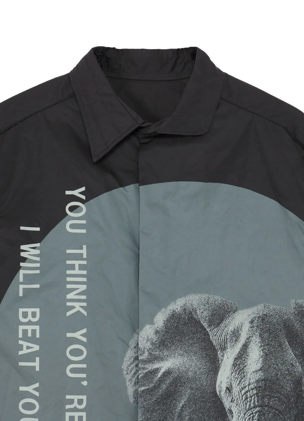 Elephant Message Printed Padded Collar Blouse