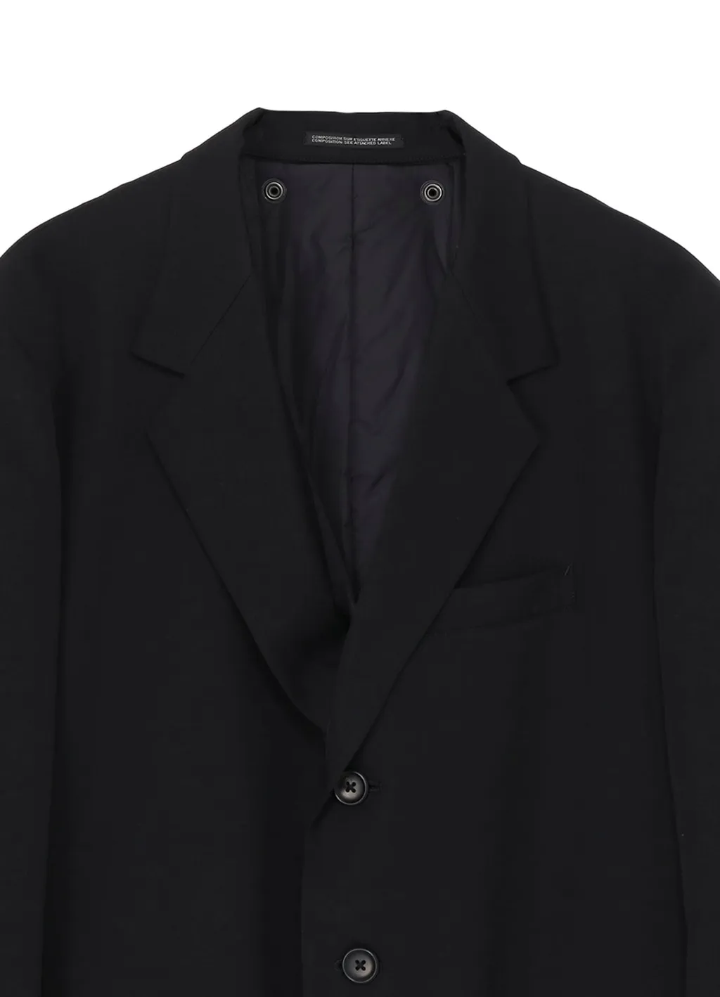 Wool Gabardine 4 Buttons Long Jacket With Liner