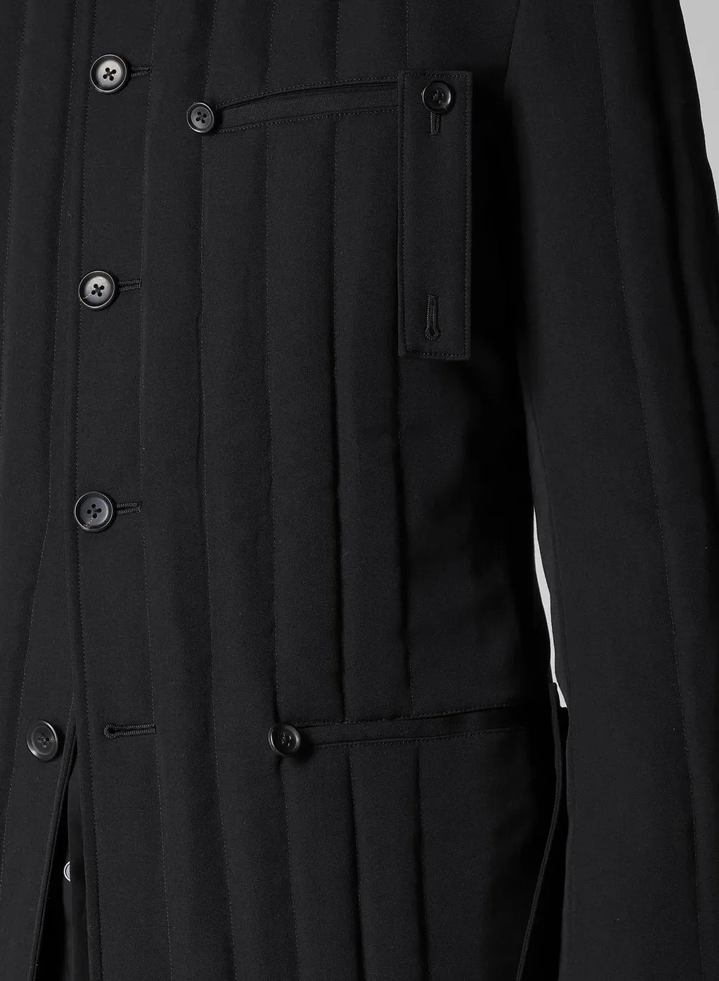 Wool Gabardine Tab Detail Paded Jacket