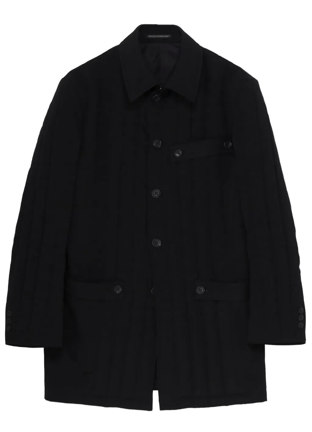 Wool Gabardine Tab Detail Paded Jacket