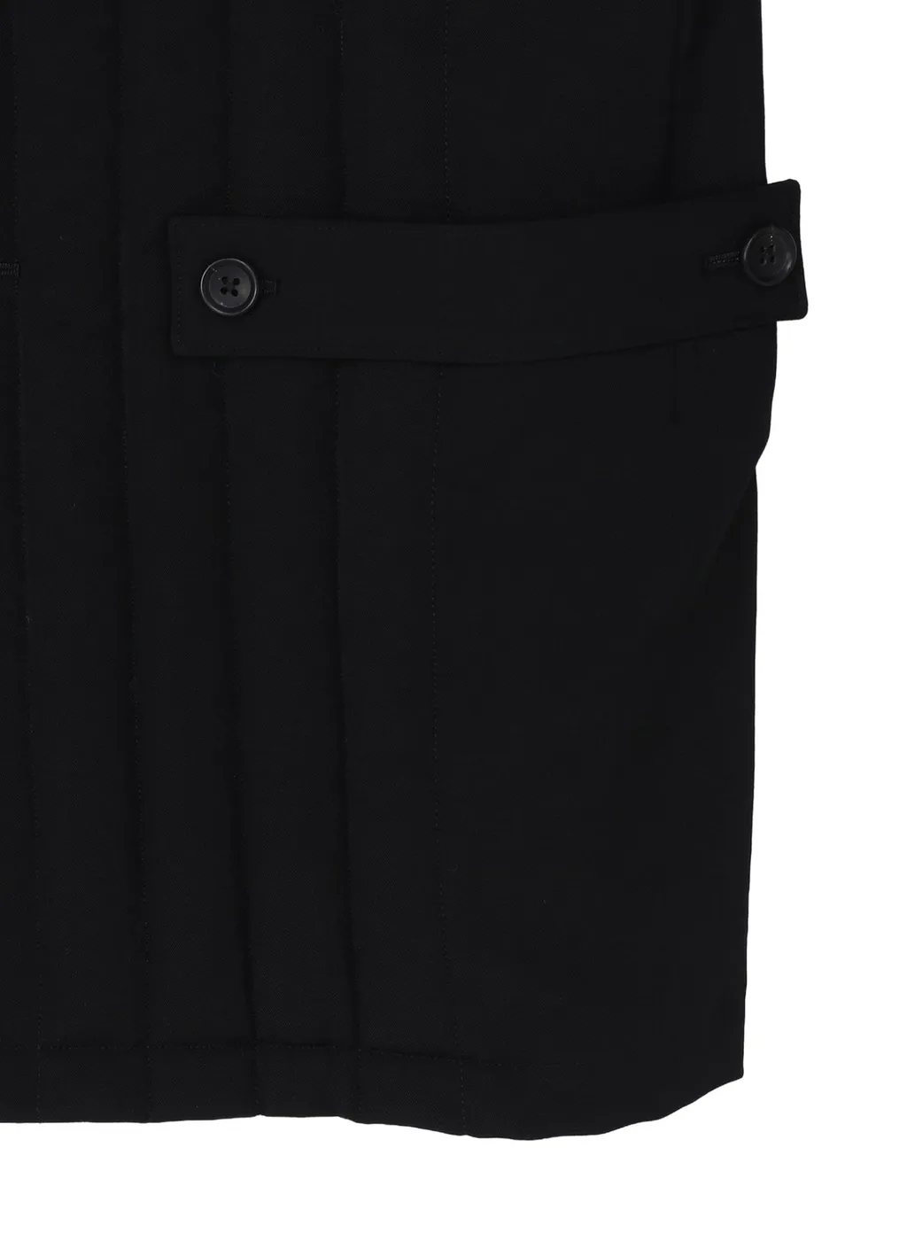 Wool Gabardine Tab Detail Paded Jacket