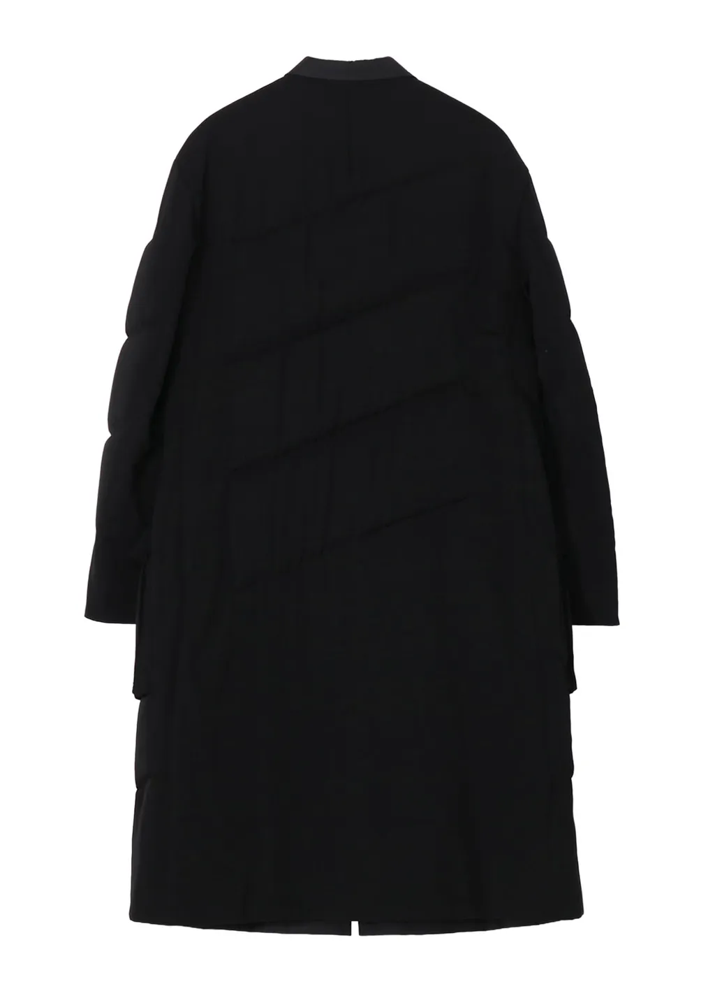 Wool Gabardine 3Buttons Diagonal Padded Long Jacket