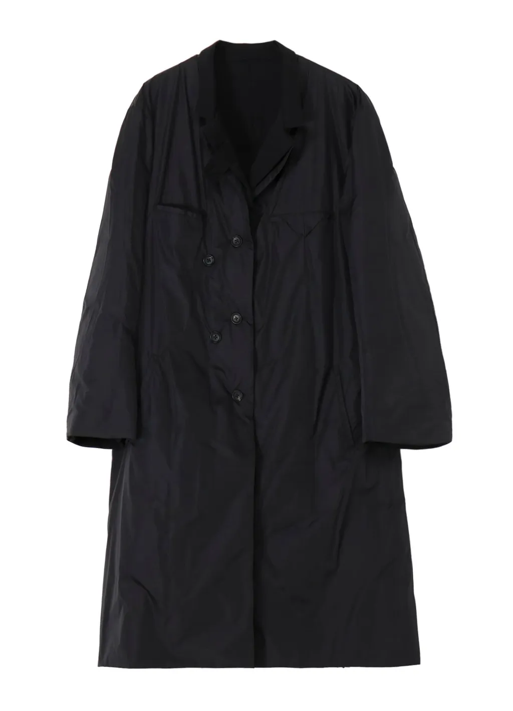 Wool Gabardine 3Buttons Diagonal Padded Long Jacket