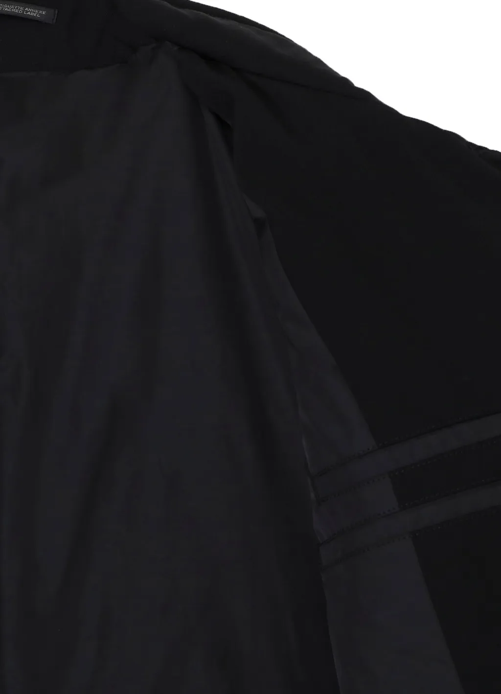 Wool Gabardine Horizontal Padded Long Jacket