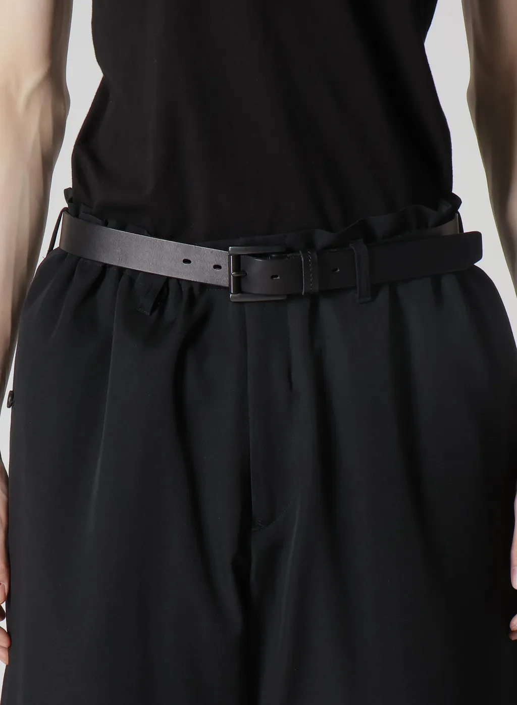 Wool Gabardine Hem String Pants With Nylon Liner