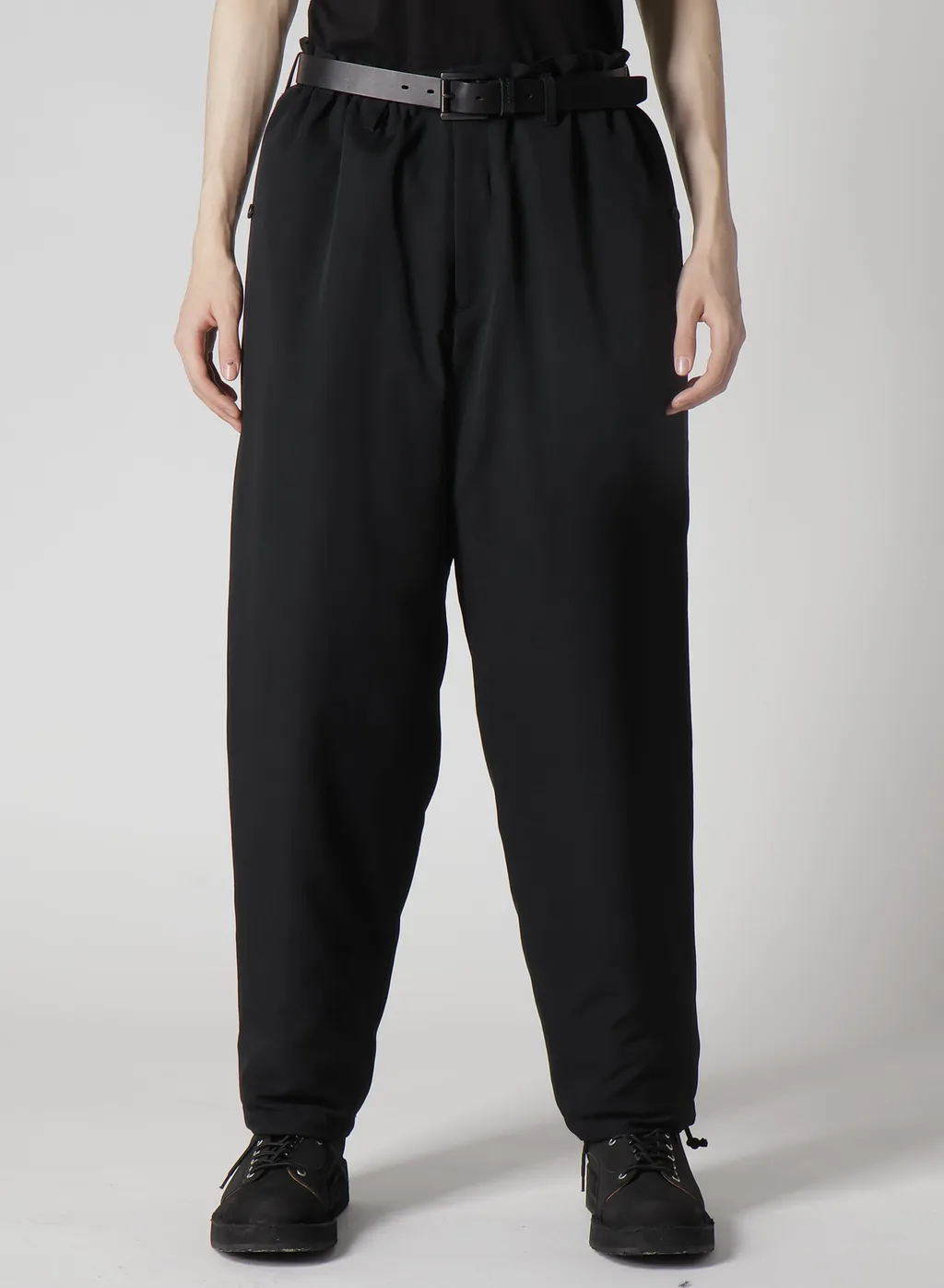 Wool Gabardine Hem String Pants With Nylon Liner