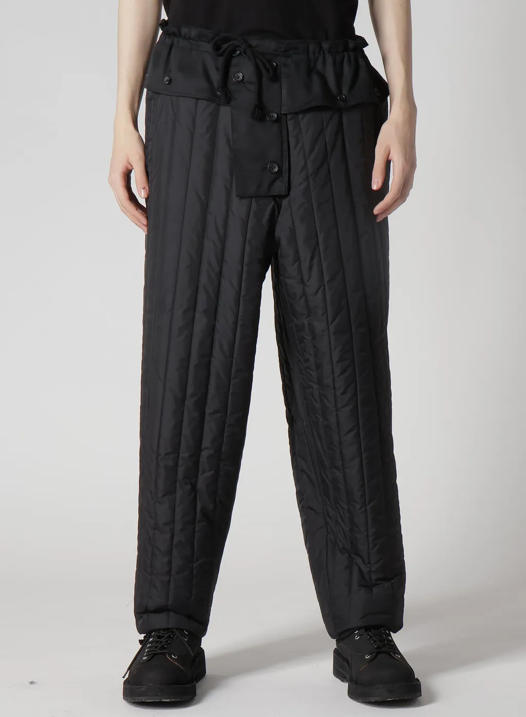Wool Gabardine Hem String Pants With Nylon Liner