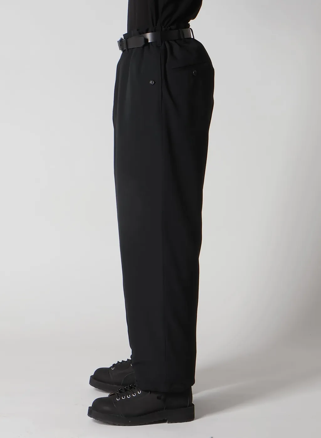 Wool Gabardine Hem String Pants With Nylon Liner