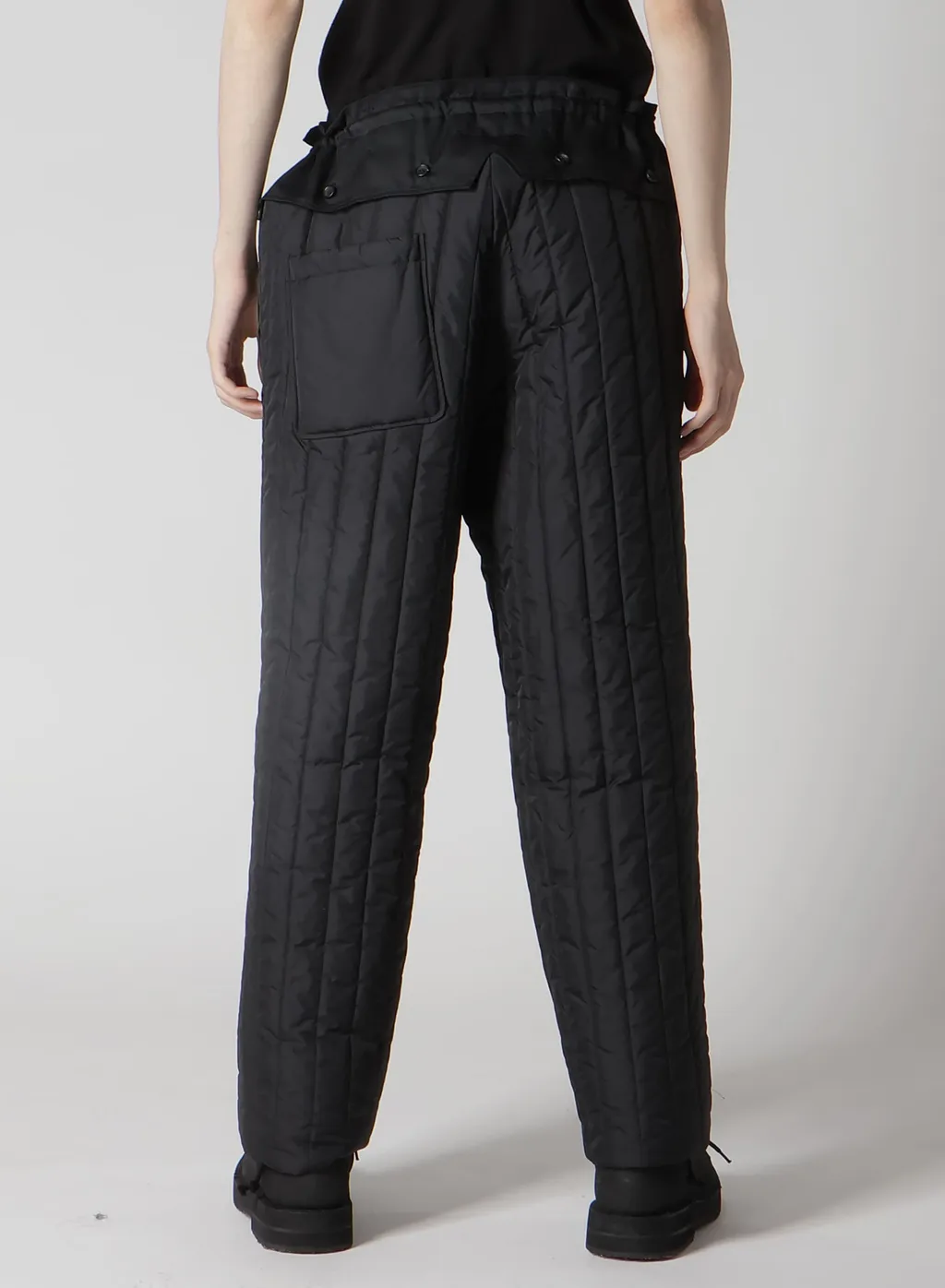 Wool Gabardine Hem String Pants With Nylon Liner