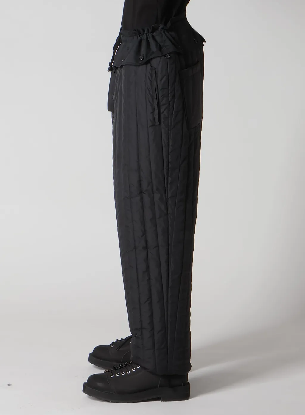 Wool Gabardine Hem String Pants With Nylon Liner