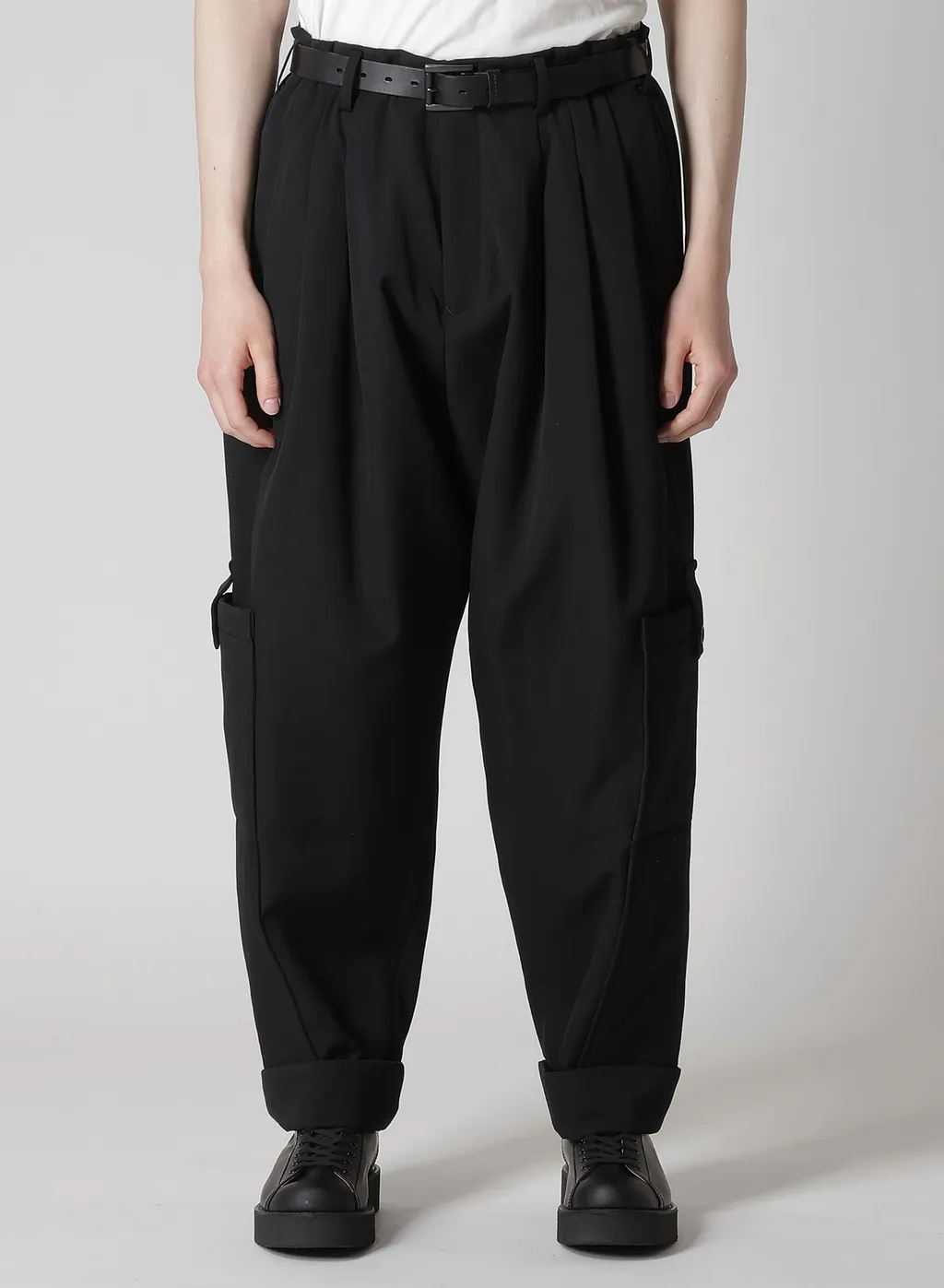 Wool Gabardine Outer Pocket Pants