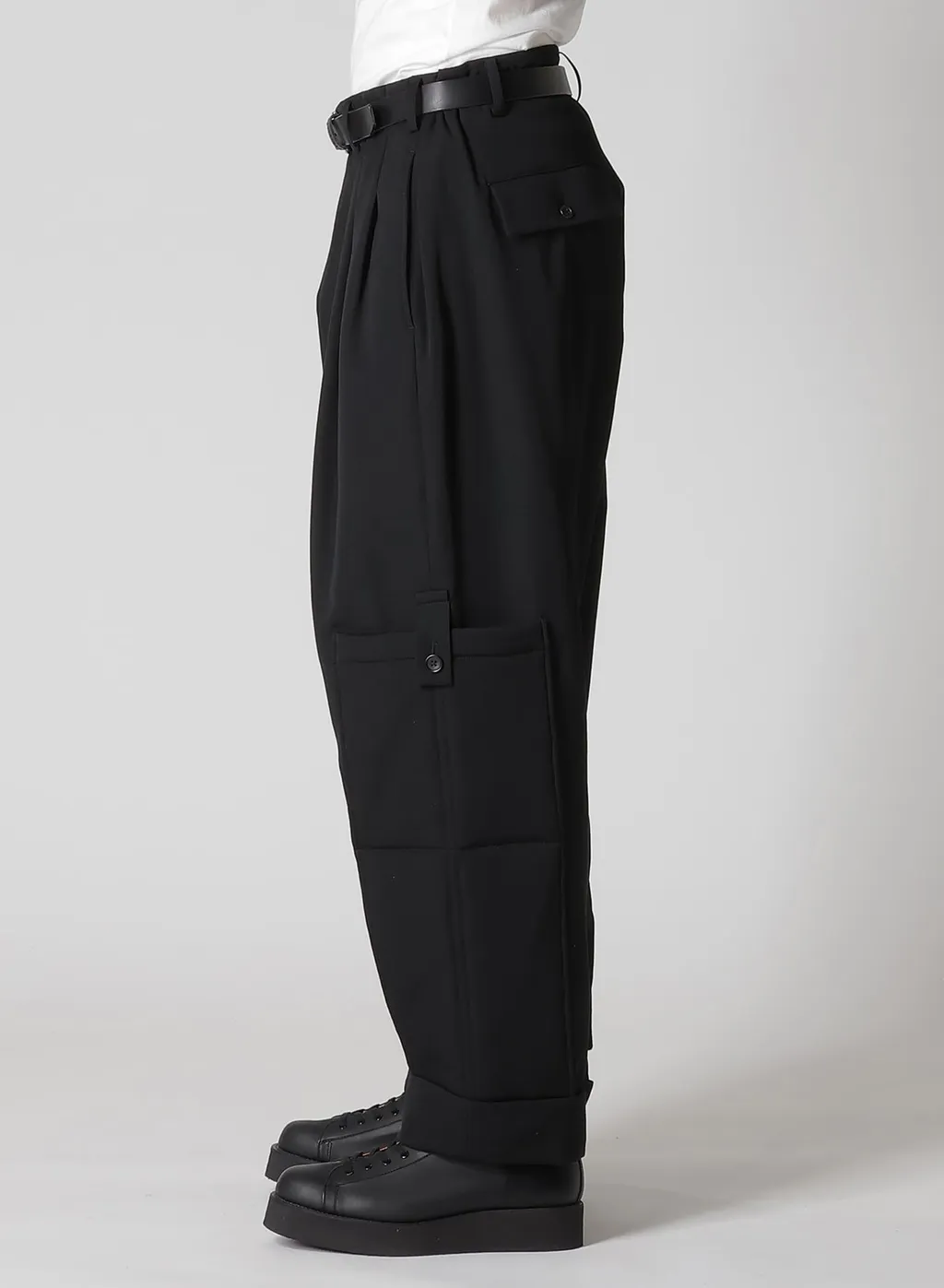 Wool Gabardine Outer Pocket Pants