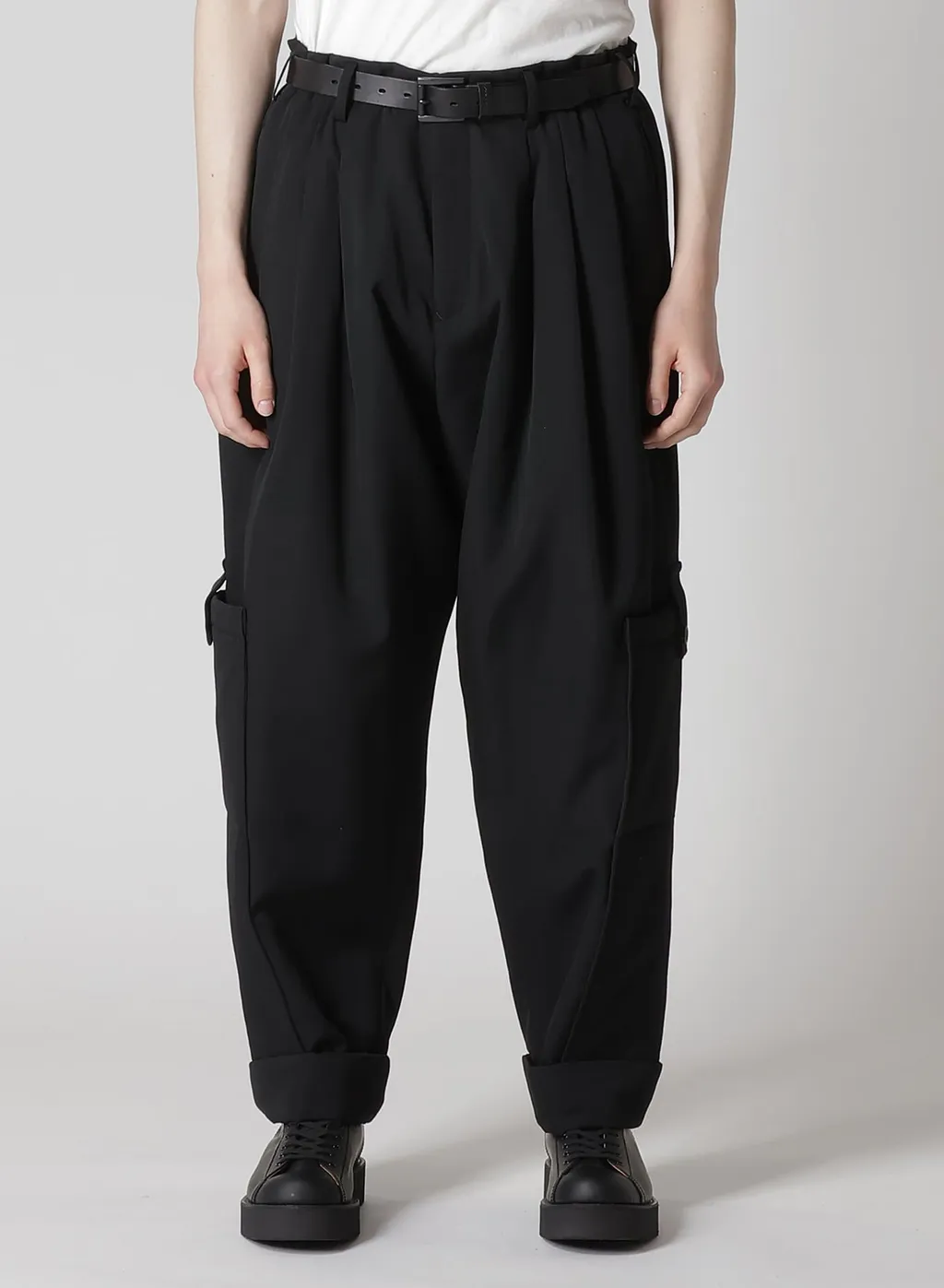 Wool Gabardine Outer Pocket Pants
