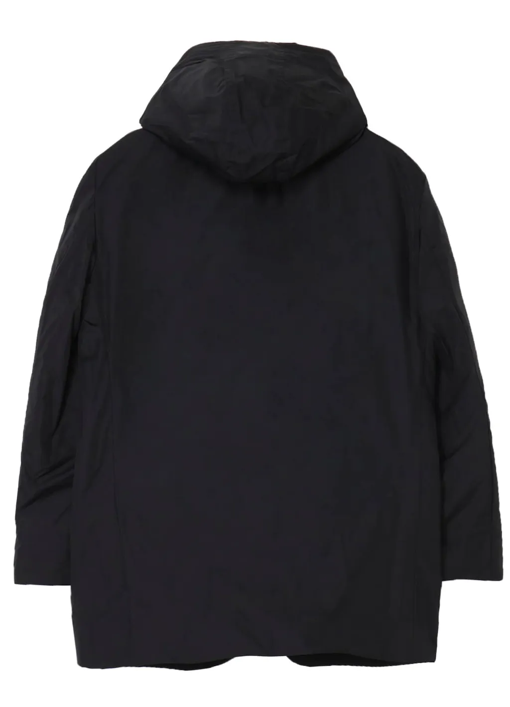 Wool Gabardine Diagonal Padded Hooded Jacket