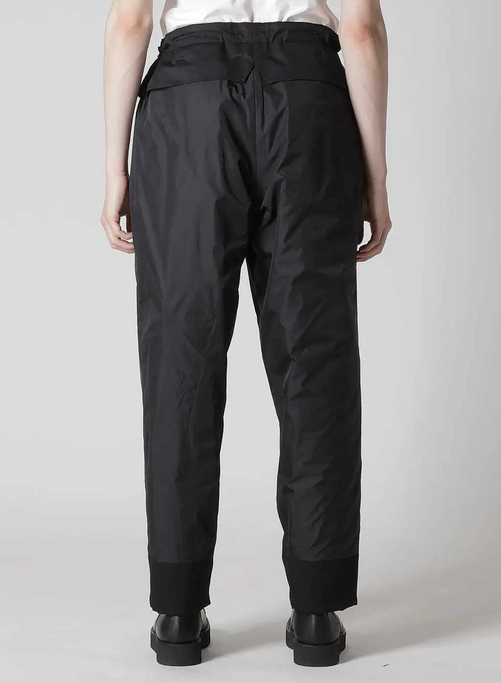 Wool Gabardine Tab Detail Padded Pants