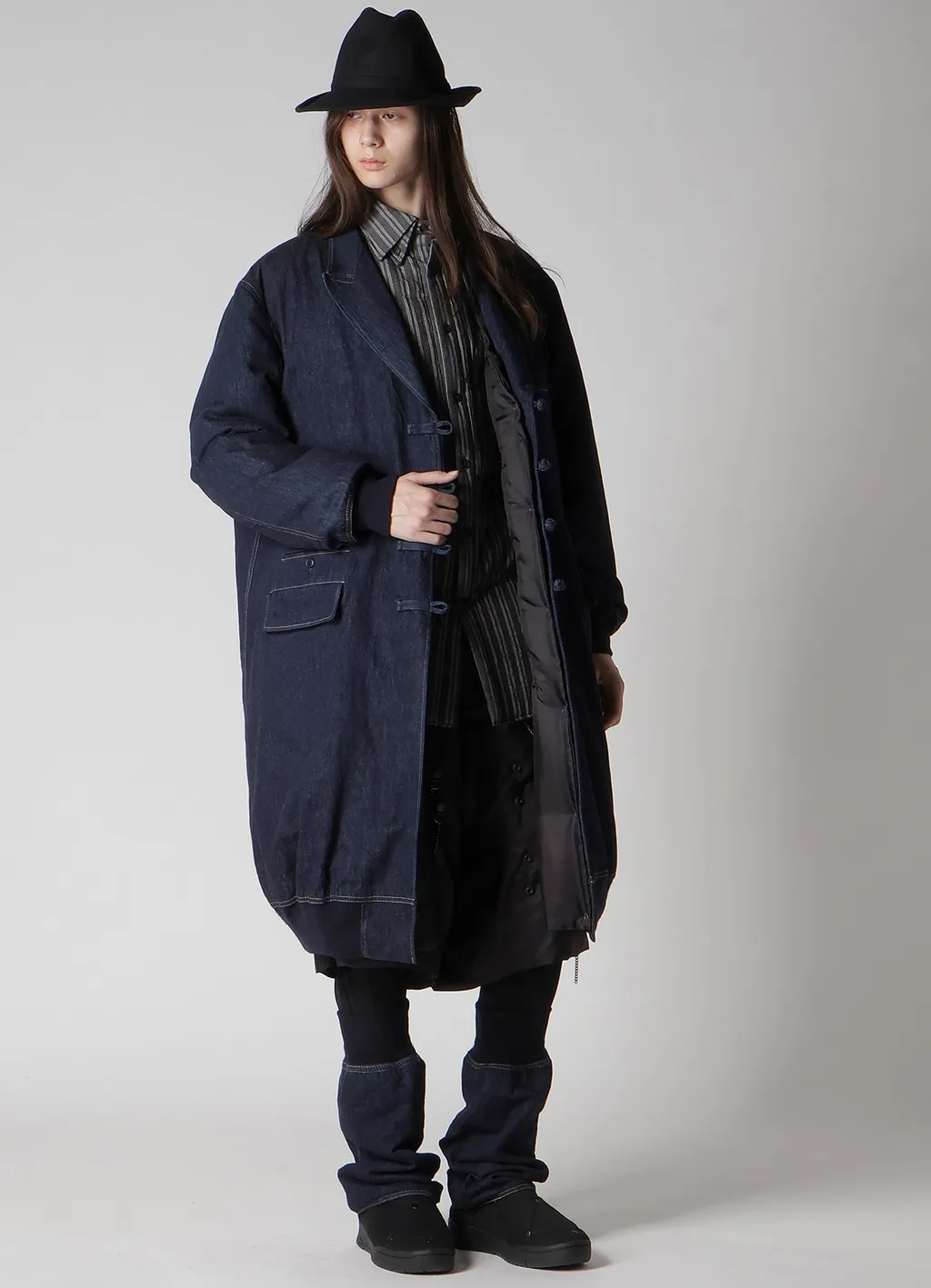 6Oz Denim Magic Wash Rib Combination Peaked Jacket