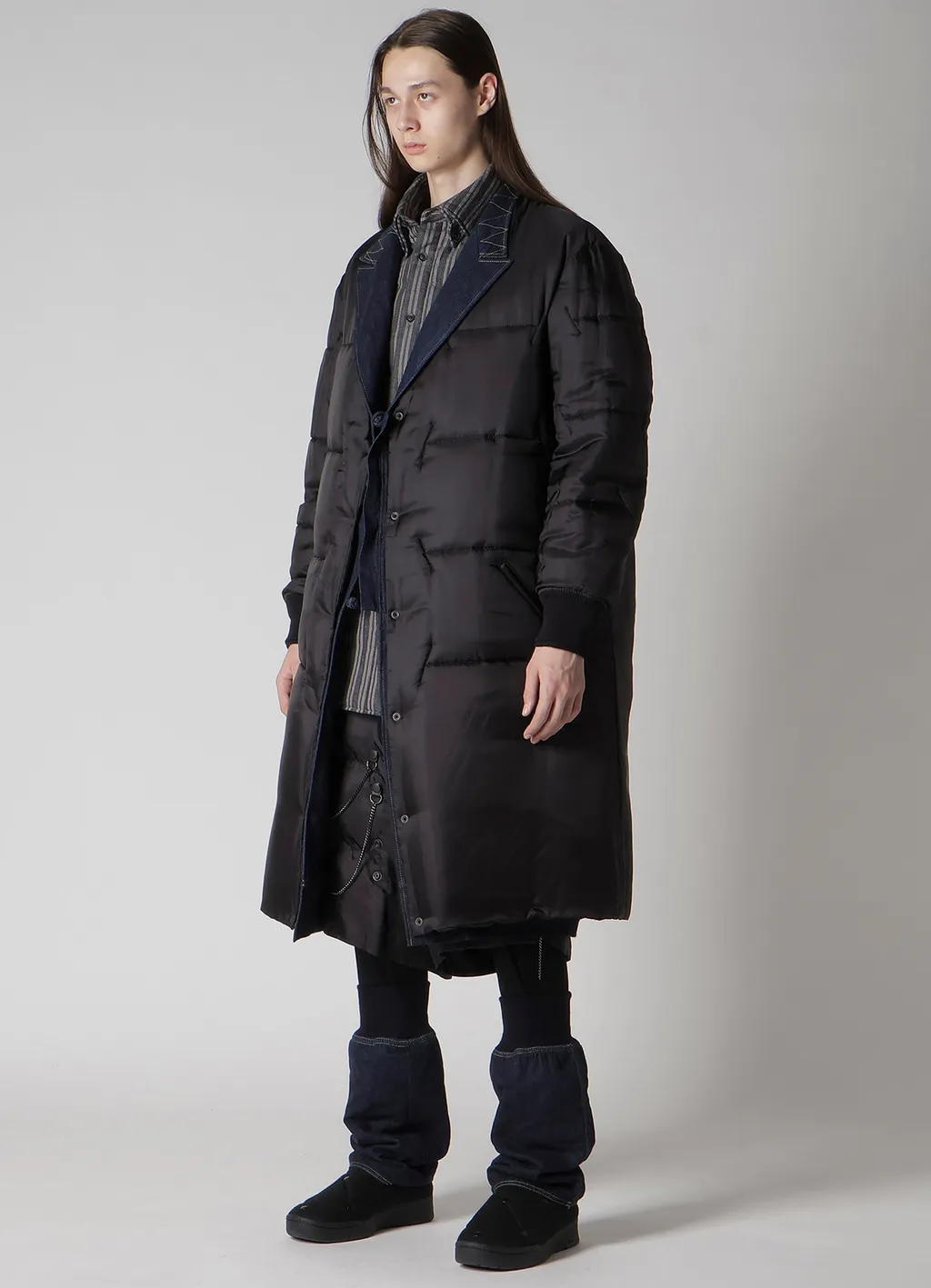 6Oz Denim Magic Wash Rib Combination Peaked Jacket