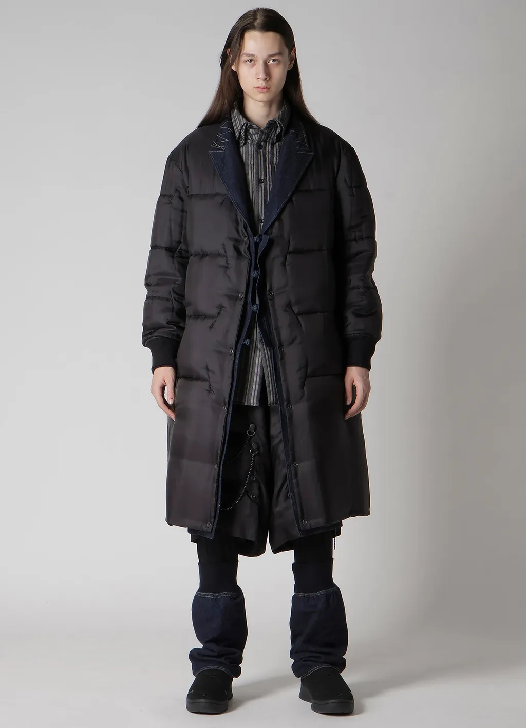 6Oz Denim Magic Wash Rib Combination Peaked Jacket