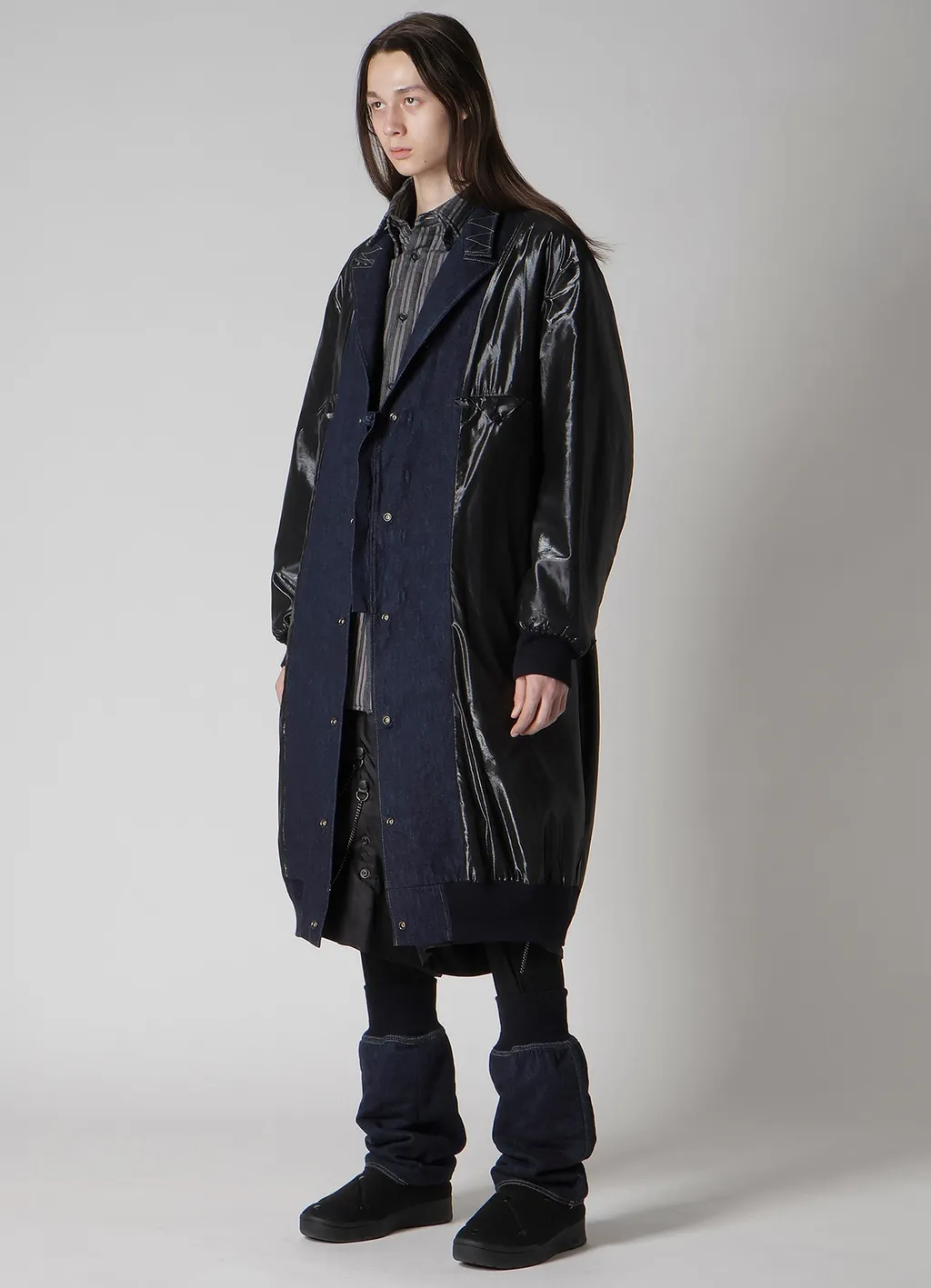 6Oz Denim Magic Wash Rib Combination Peaked Jacket