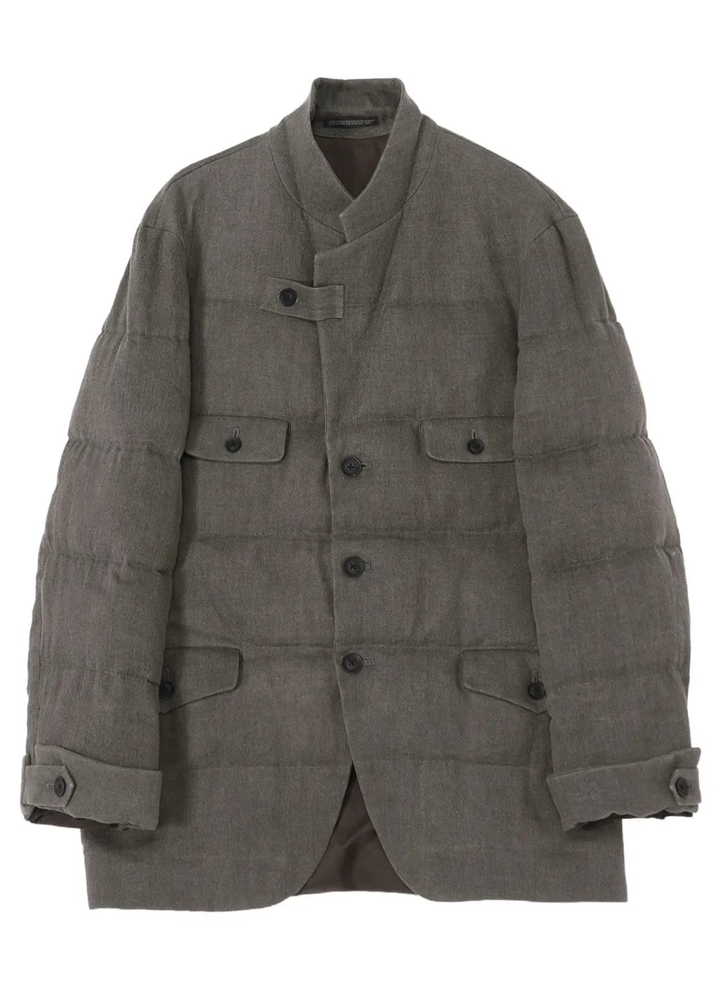 Silk Linen Inked 3 Buttons Horizontal Padded Jacket