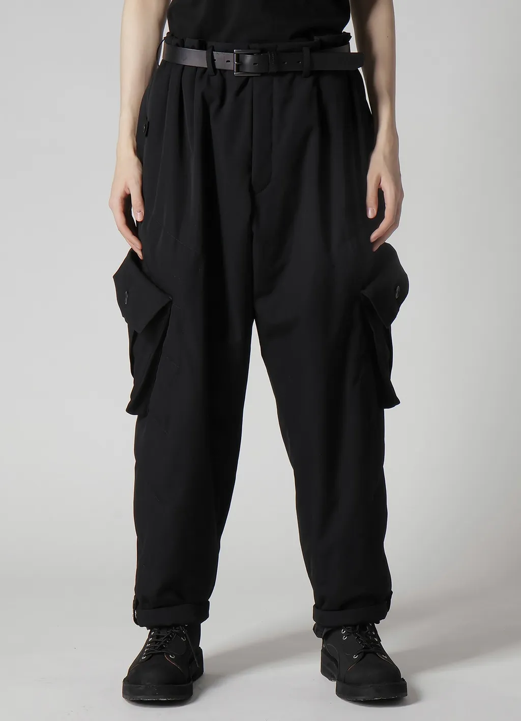 Wool Gabardine Pocket Detail Padded Pants