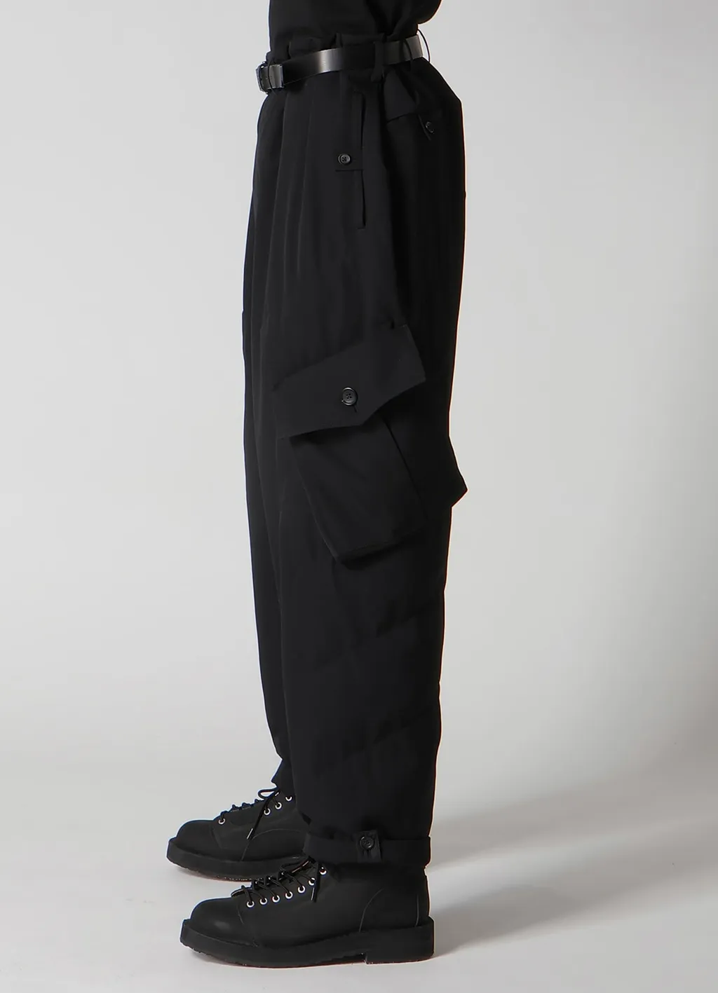 Wool Gabardine Pocket Detail Padded Pants