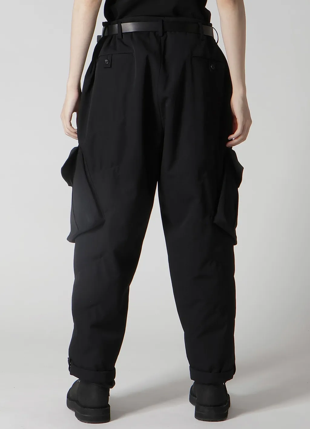 Wool Gabardine Pocket Detail Padded Pants