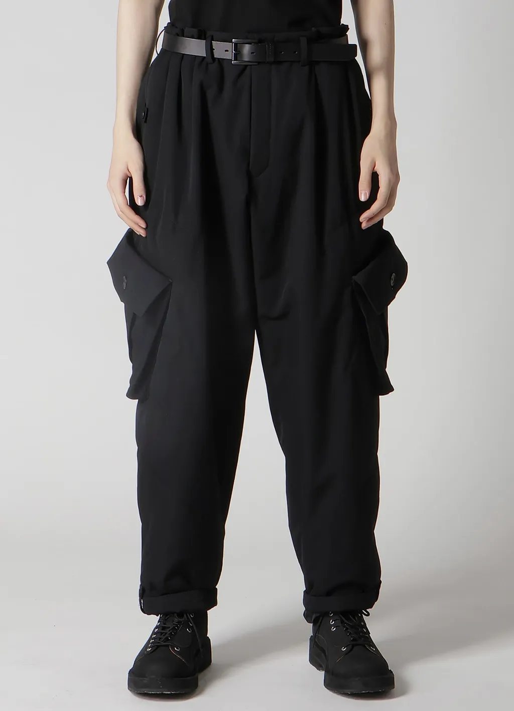 Wool Gabardine Pocket Detail Padded Pants