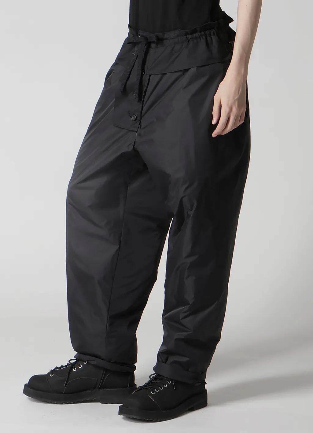 Wool Gabardine Pocket Detail Padded Pants