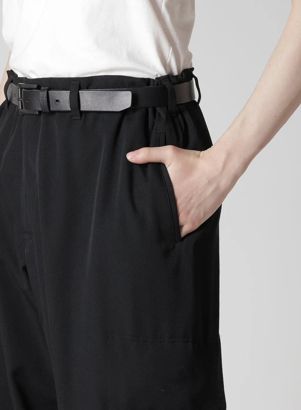 Wool Gabardine Side Padded Pants