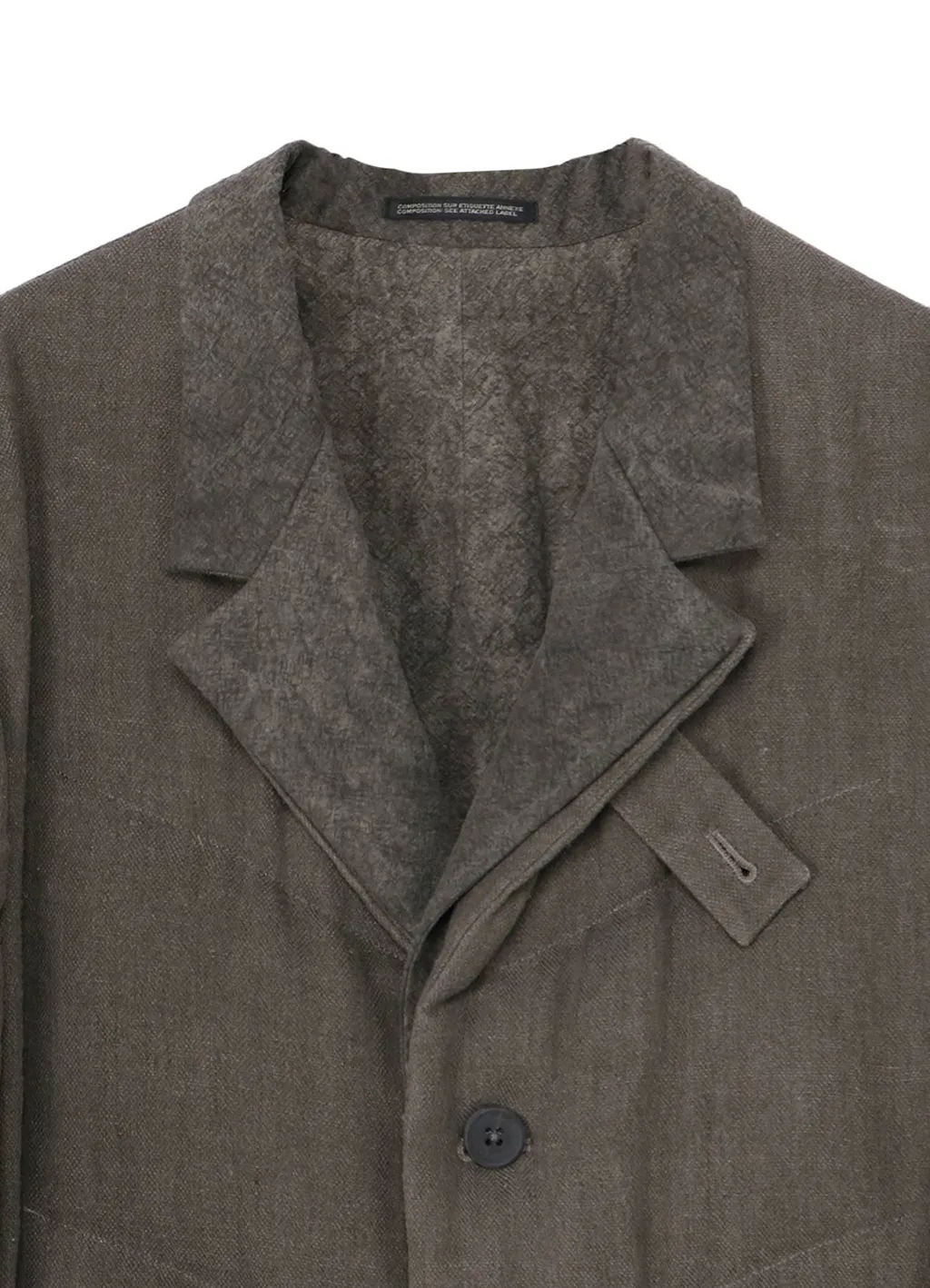 Silk Linen 3Buttons Diagonal Padded Long Jacket