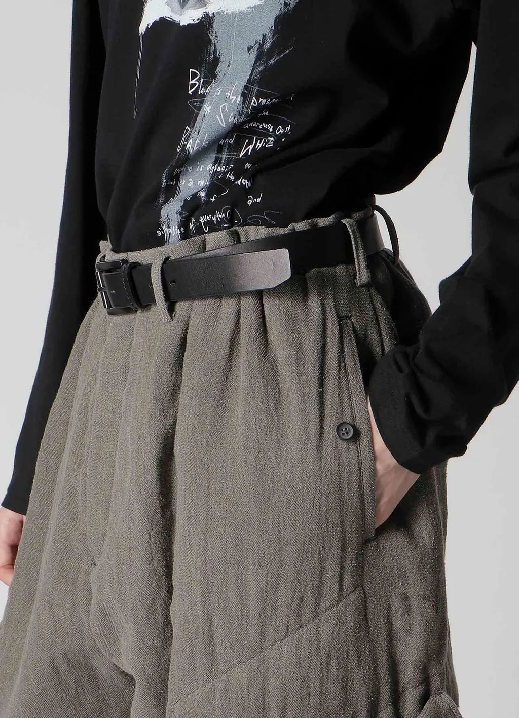 Silk Linen Pocket Detail Padded Pants