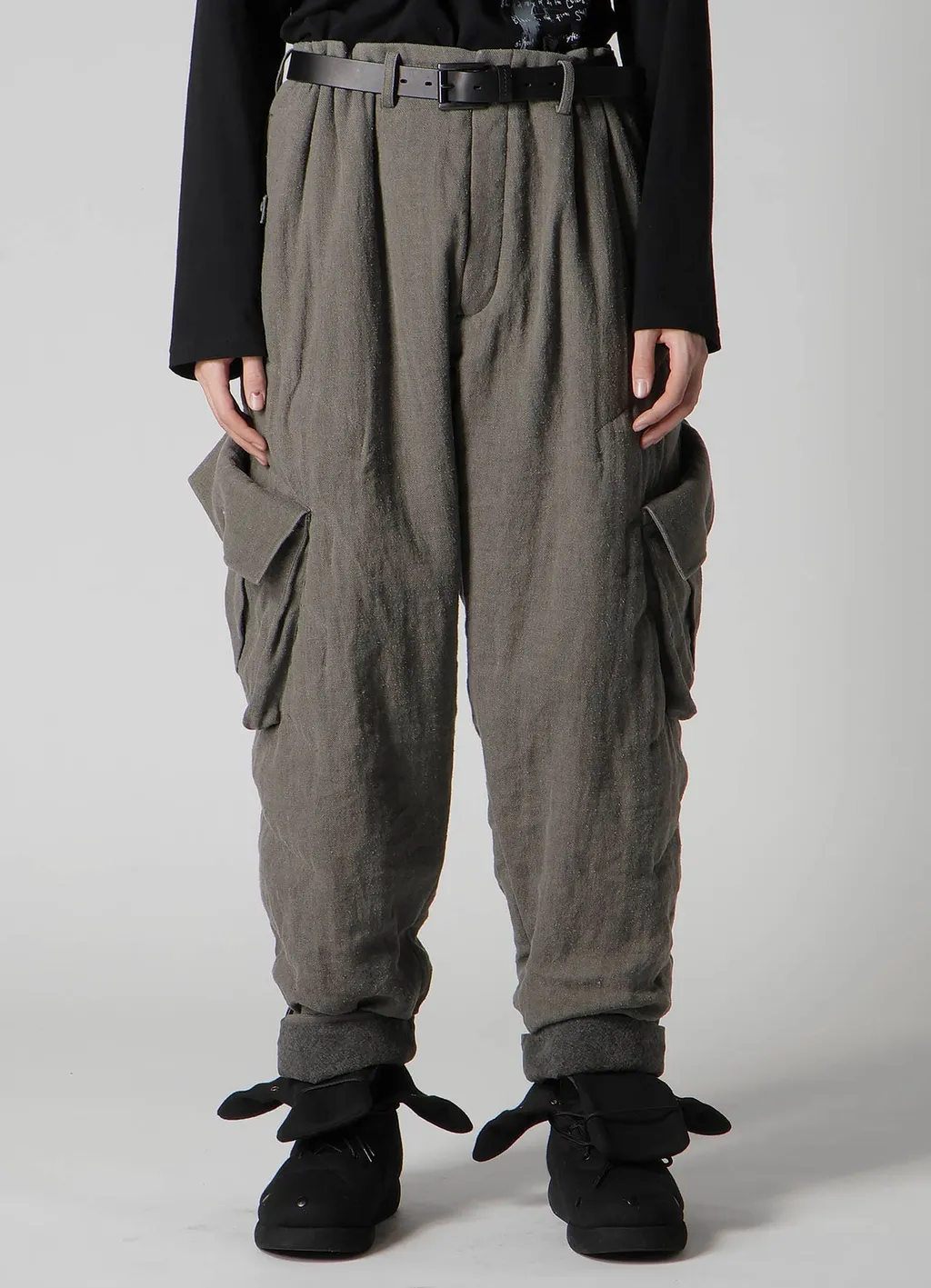 Silk Linen Pocket Detail Padded Pants