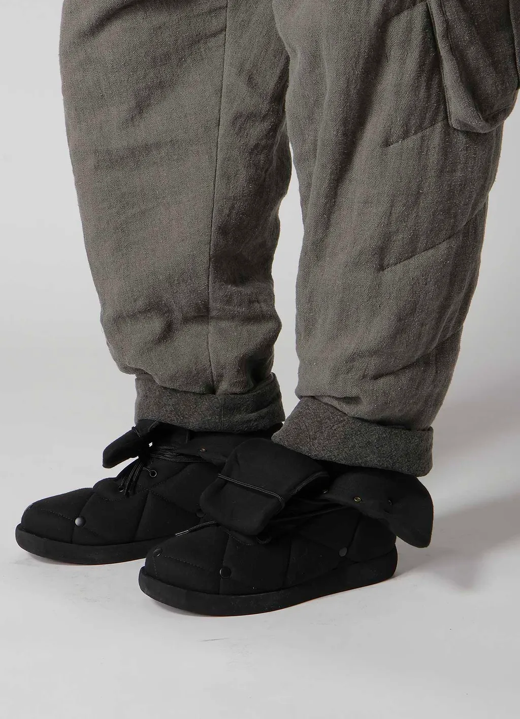 Silk Linen Pocket Detail Padded Pants