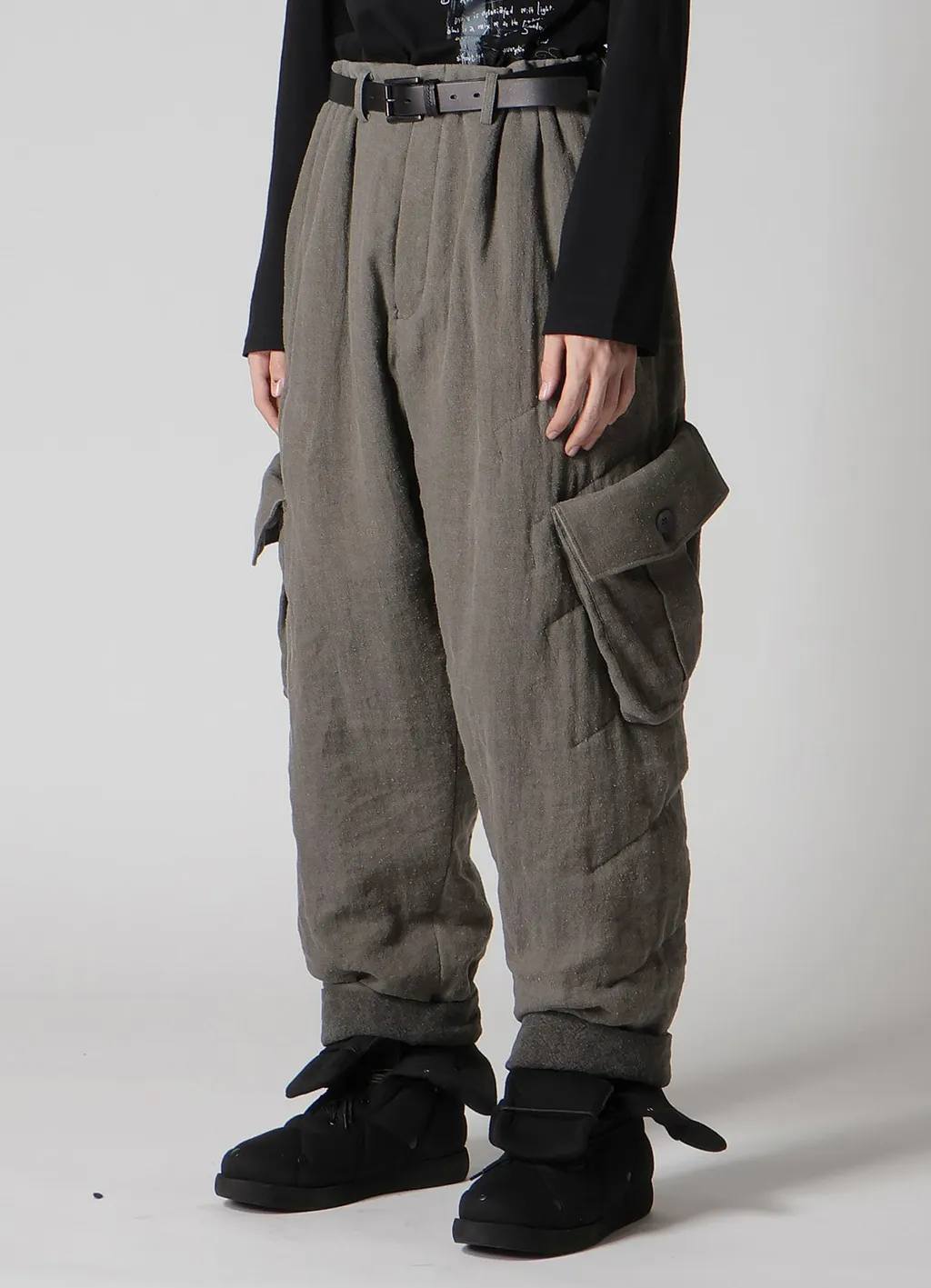 Silk Linen Pocket Detail Padded Pants