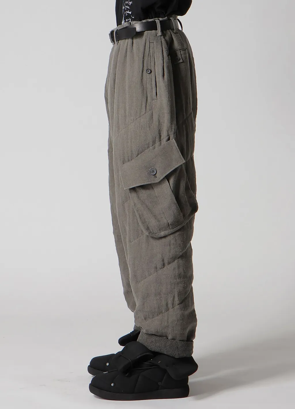 Silk Linen Pocket Detail Padded Pants