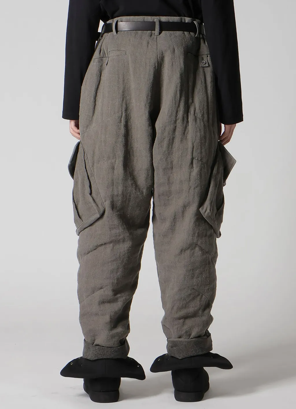 Silk Linen Pocket Detail Padded Pants